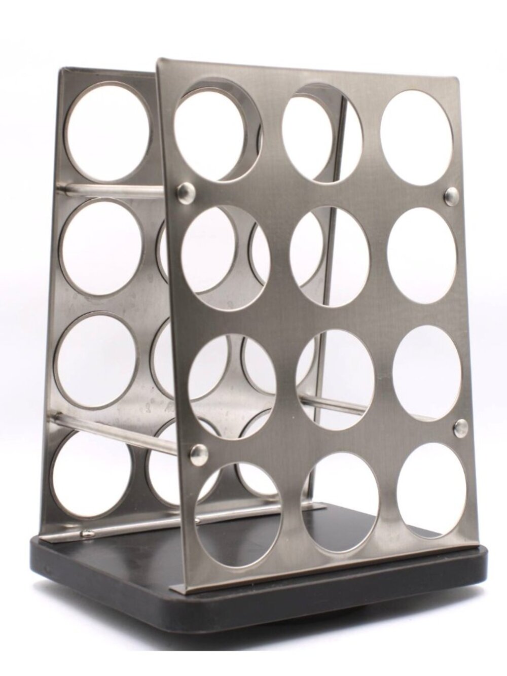 Coffee Tea Pod Holder Rotates Spice Rack 24 Holes Kamenstein Stainless Steel Vtg